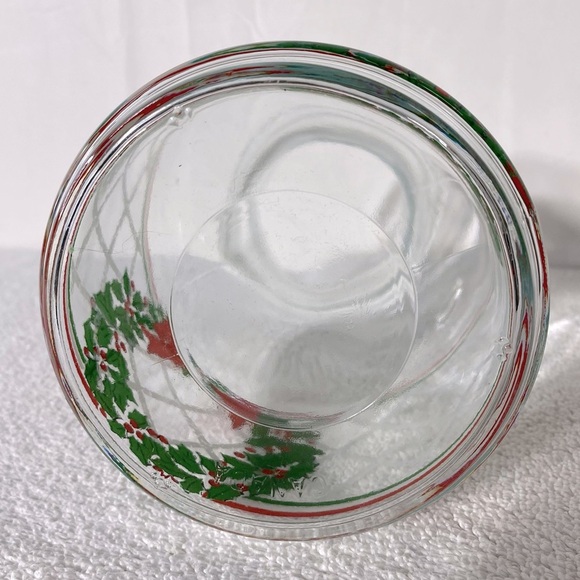 Vintage Festive Christmas Carafe Glass Juice Jar Pitcher - Picture 8 of 11